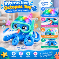 Electric octopus toy with interactive features