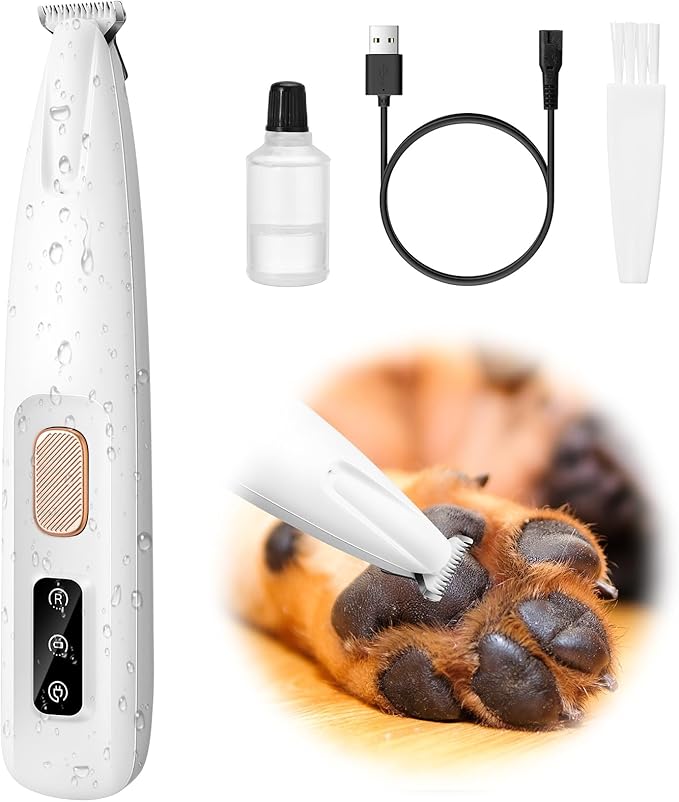 Electric pet paw hair trimmer with LED display