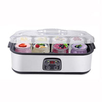 Electric yogurt maker with reusable glass inner container