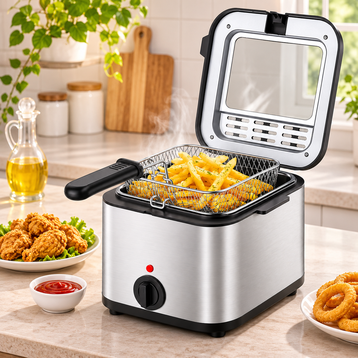 home electric fryer for chicken fillets and snacks