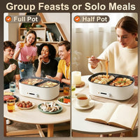 large divided hot pot for family dining