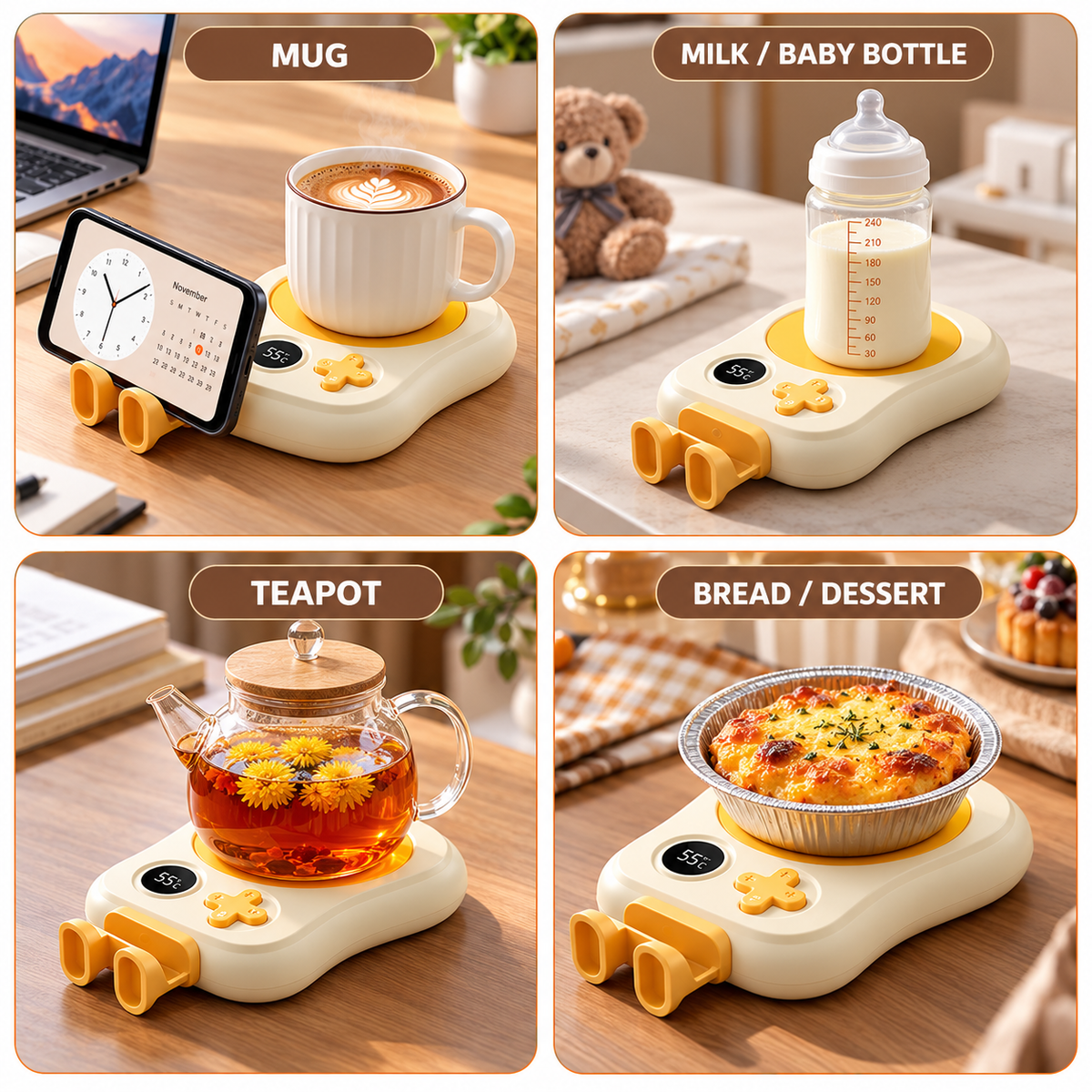office cup warmer with 12 hour timer