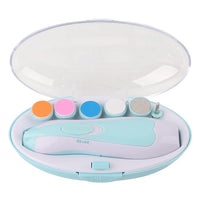Electric newborn nail trimmer kit with multiple filing pads and storage case