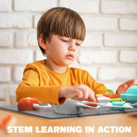Electronic experiment kit for kids with reusable circuit components