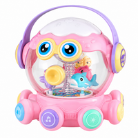Electronic octopus drum toy featuring music, lights and interactive play elements.