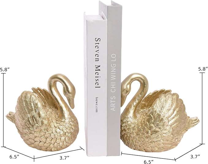 Elegant Swan Book Stoppers For Keeping Books Neatly Arranged On Shelves