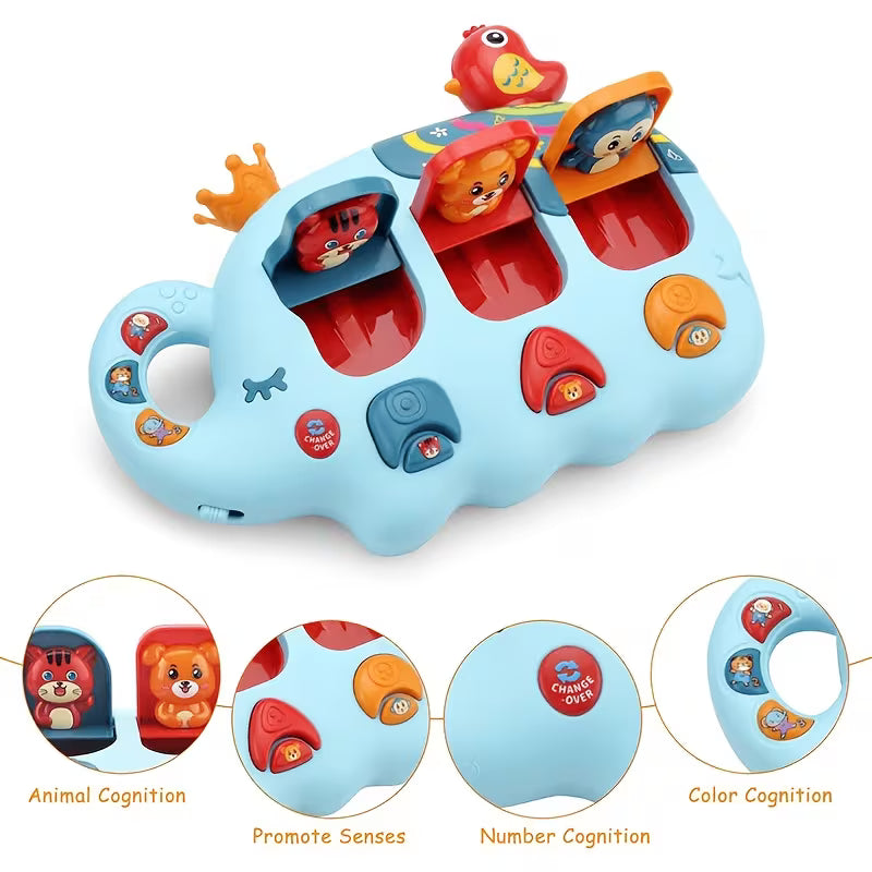 Elephant sensory learning toy for animal cognition and early education