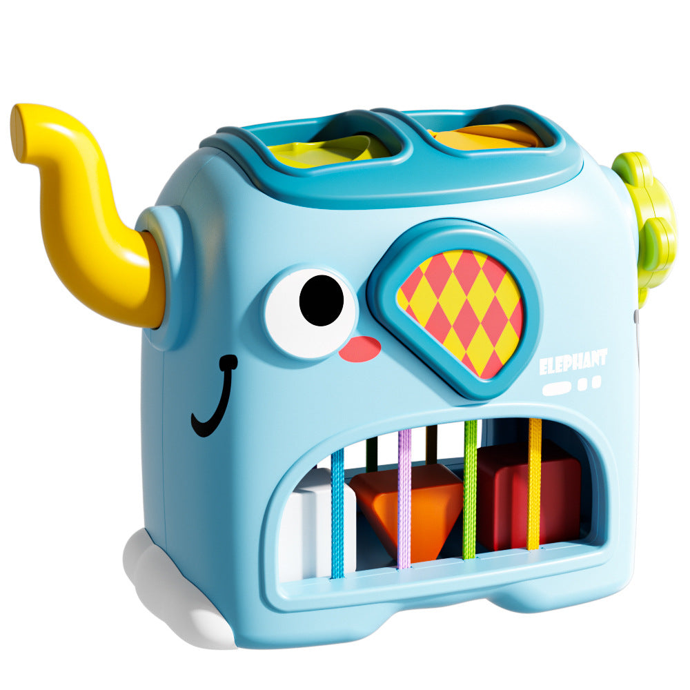 Elephant toy for kids with shape matching and color sorting activity