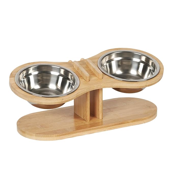 Elevated Cat Bowls with Stand for Food and Water