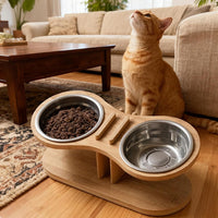 Elevated Pet Feeder Stand for Cats and Small Dogs