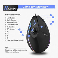 11 button vertical mouse for PC laptop and desktop setup
