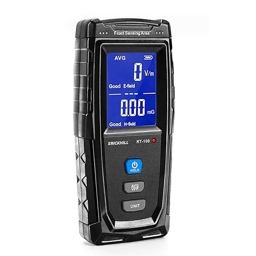 ERICKHILL EMF Meter Front View - Digital Electric & Magnetic Field Detector