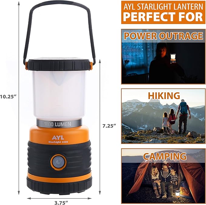 Emergency lantern flashlight for hurricanes, camping, and power outages
