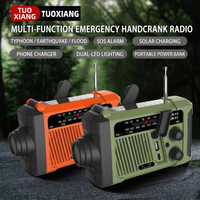 Emergency survival radio with USB power bank charging function for smartphones and outdoor devices