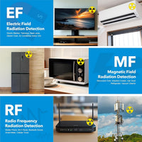 Digital LCD Display Showing Radiation Levels on the 5-in-1 EMF Detector Meter