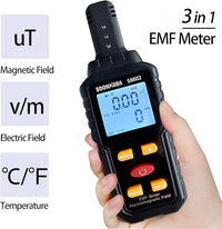 3-in-1 EMF Meter with Sound & Light Alarm Indicating High Radiation Levels
