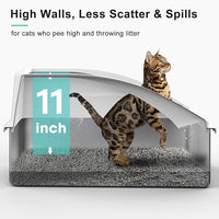 Enclosed Cat Litter Box High Sided Anti Leak Design for Indoor Cats
