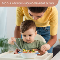 Encouraging Independent Eating – Baby Using Silicone Spoon to Feed Themselves