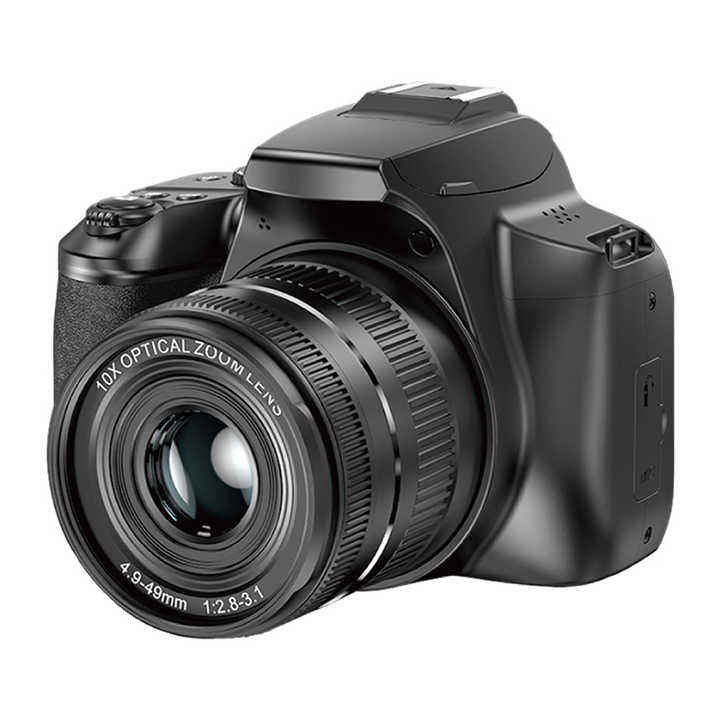 Entry-level APS-C digital camera with 4K video support on white background