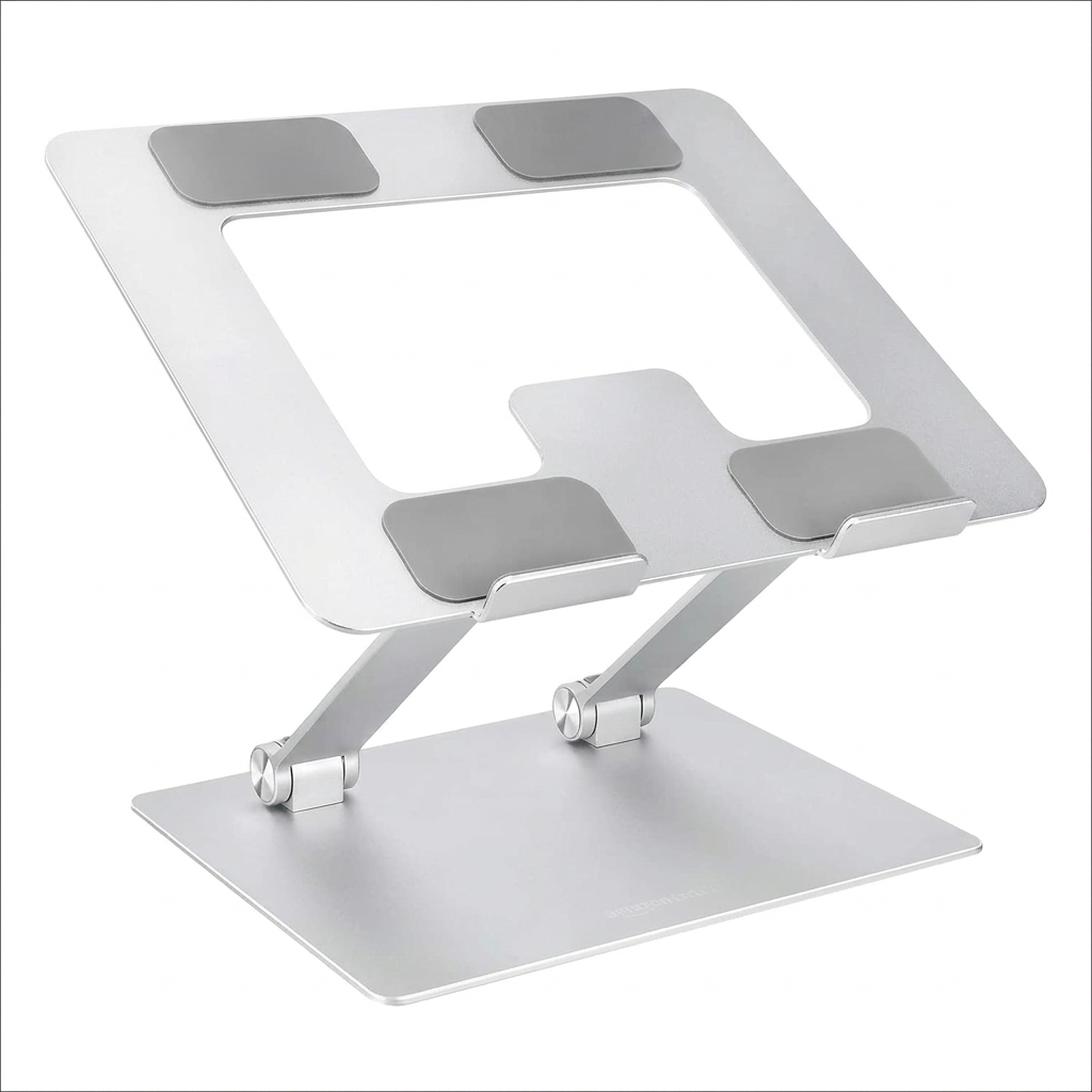 Ergonomic laptop stand with adjustable height and cooling 