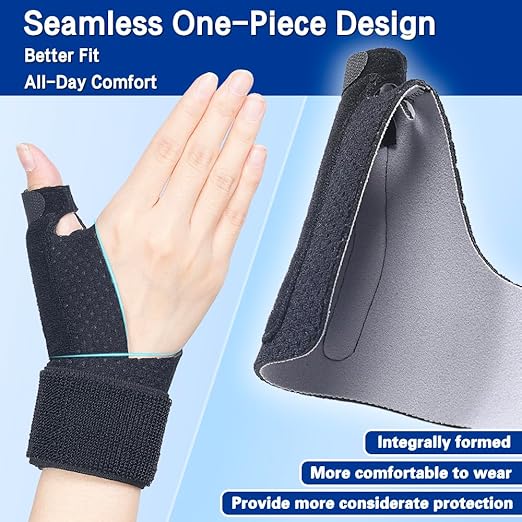 Ergonomic thumb and wrist support brace for sports injuries and tendonitis recovery