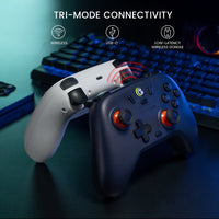 Ergonomic wireless controller with responsive buttons