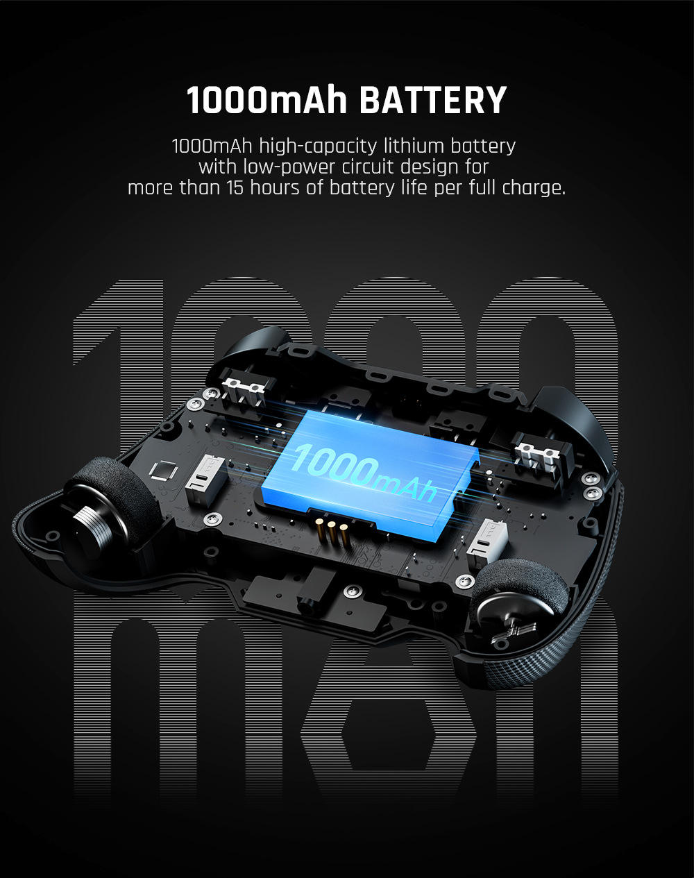Ergonomic wireless game controller for comfortable use