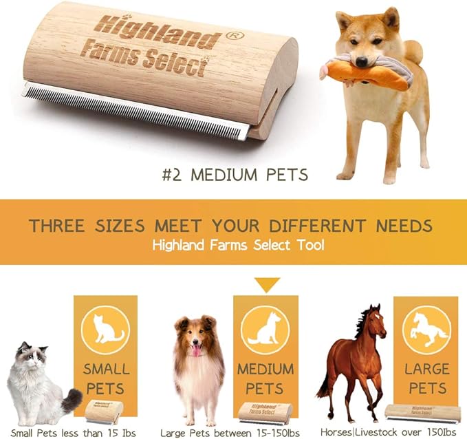 Ergonomic Wooden Handle Grooming Tool for Pets – Professional Deshedding Brush for Short & Long Hair