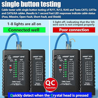 Ethernet Cable for RJ45, RJ11, RJ12, CAT5, CAT6, and POE Testing, UTP/STP Compatibility.