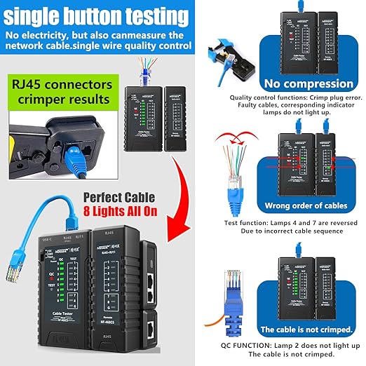 Ethernet Cable Tester for Network Installation and Troubleshooting