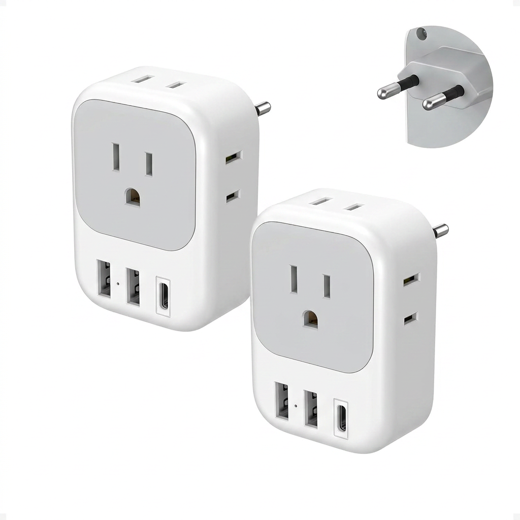 Europe Plug Adapter 2 Pack USB C Travel Adapter