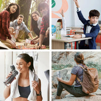 Everyday water bottle with filter component for regular drinking water use