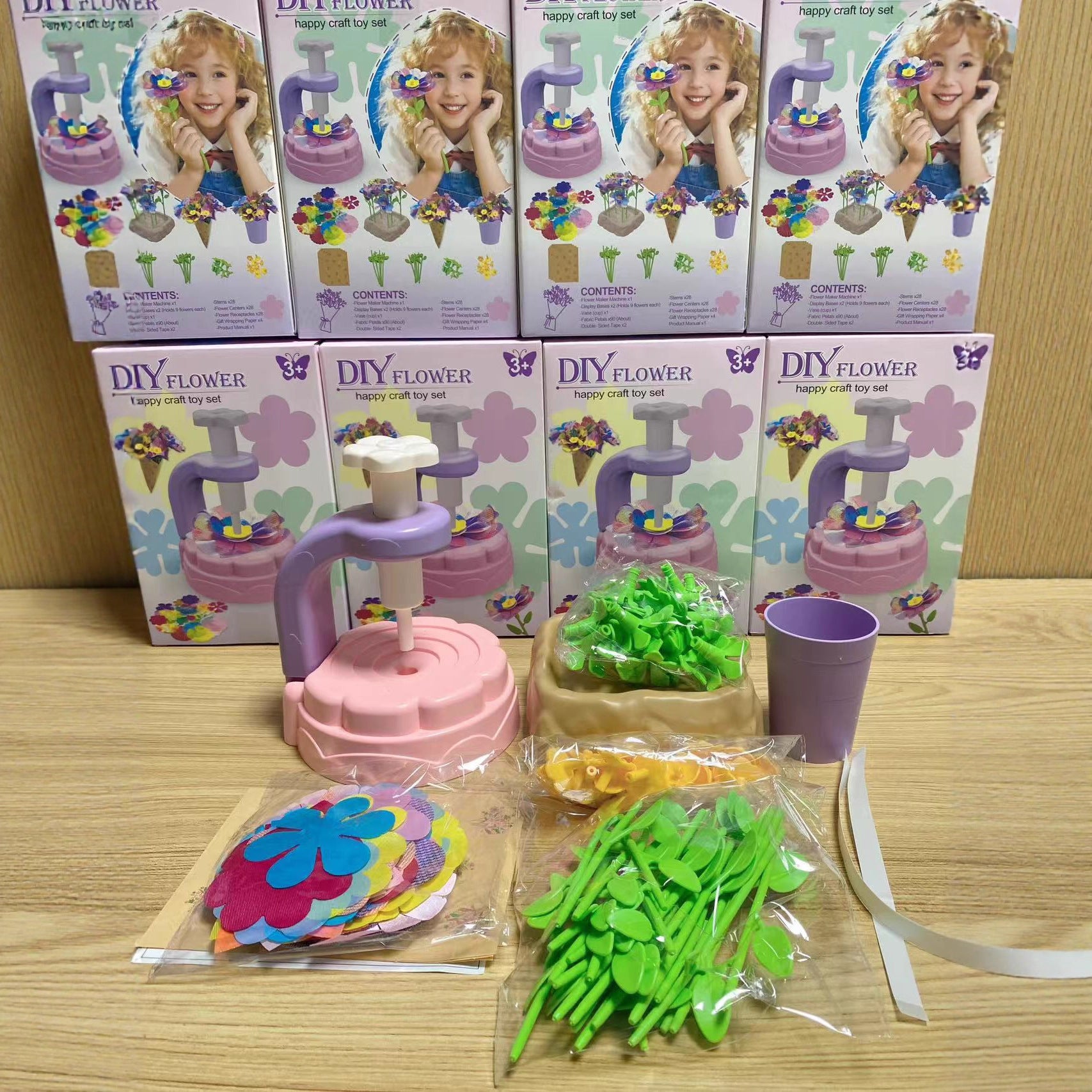 Fabric Flower Bouquets DIY craft kit for kids to build their own flower bouquets