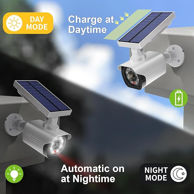 fake cctv camera with motion sensor flood light outdoor security
