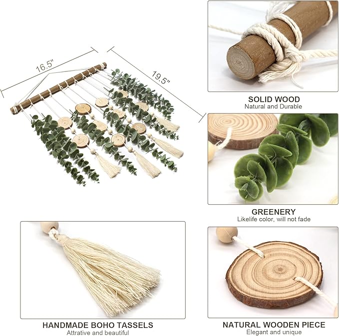 fake greenery eucalyptus leaves wall decor for farmhouse and home styling