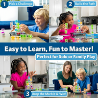 Falling marble run logic puzzle toy for kids learning