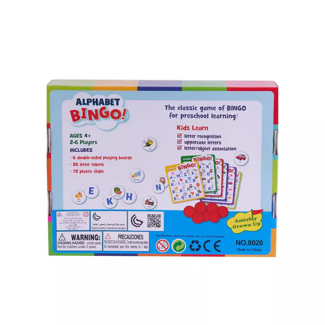 Family alphabet board game for screen-free activity time