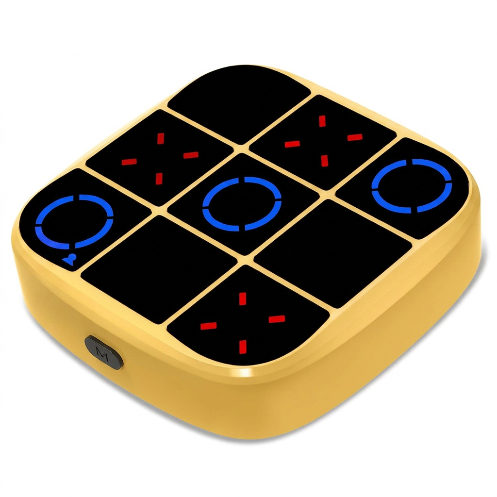 Family board games with electronic tic-tac-toe