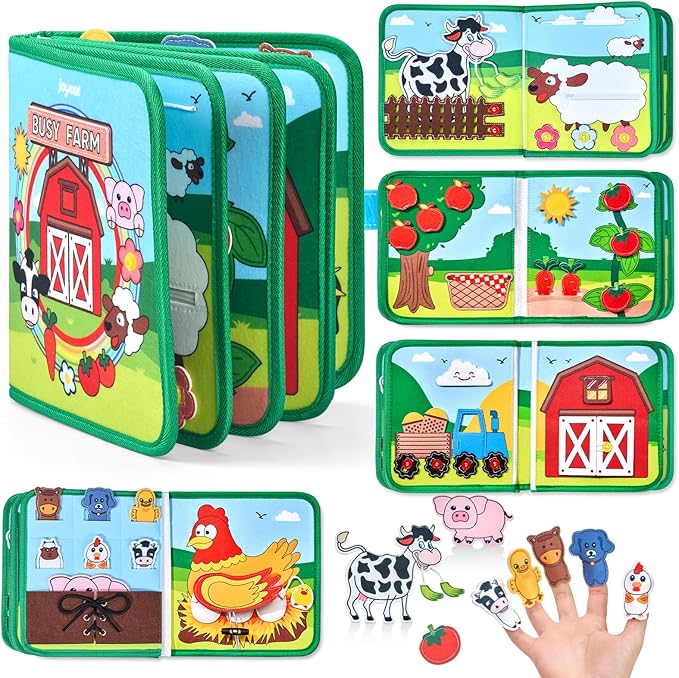 Farm Busy Book For Toddlers Montessori Learning Toy