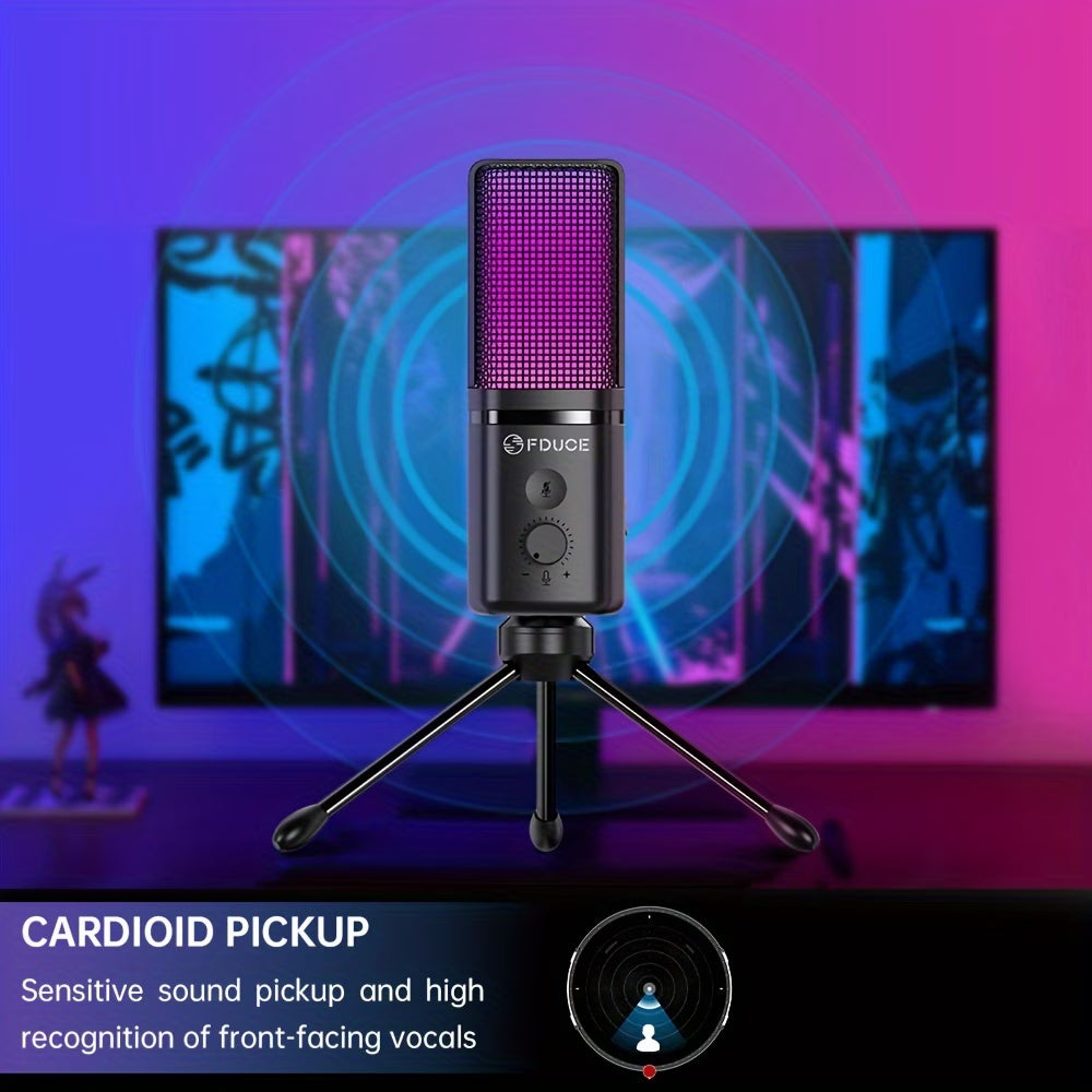 USB dynamic microphone front view RGB