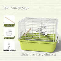 bird travel carrier with feeder and water cup included