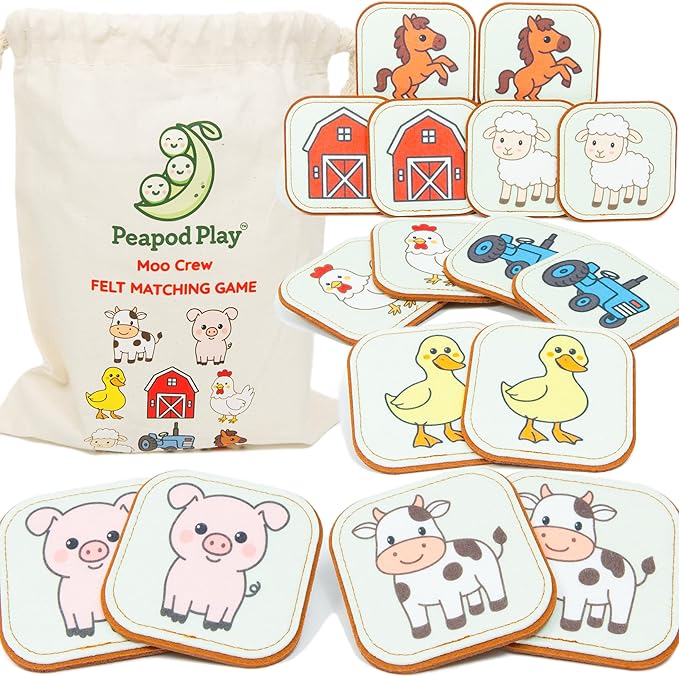Felt farm matching game for toddlers age 1 and above