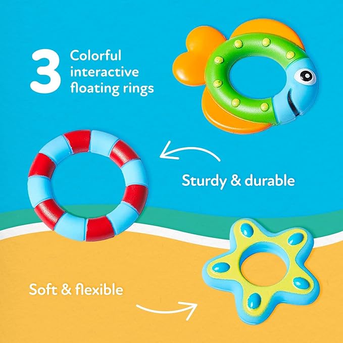 Toddler bath toy supporting hand movement and coordination practice