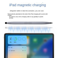 Close view of the fine contact tip on an active touchscreen stylus