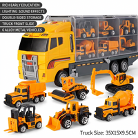 Fire truck toy set with engineering vehicles for kids