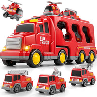 Fire Truck Toy Set For Kids With Light And Sound