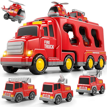 Fire Truck Toy Set For Kids With Light And Sound
