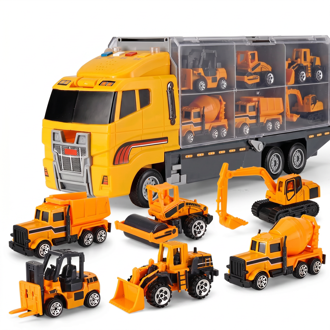 Fire truck toy set with engineering vehicles for kids