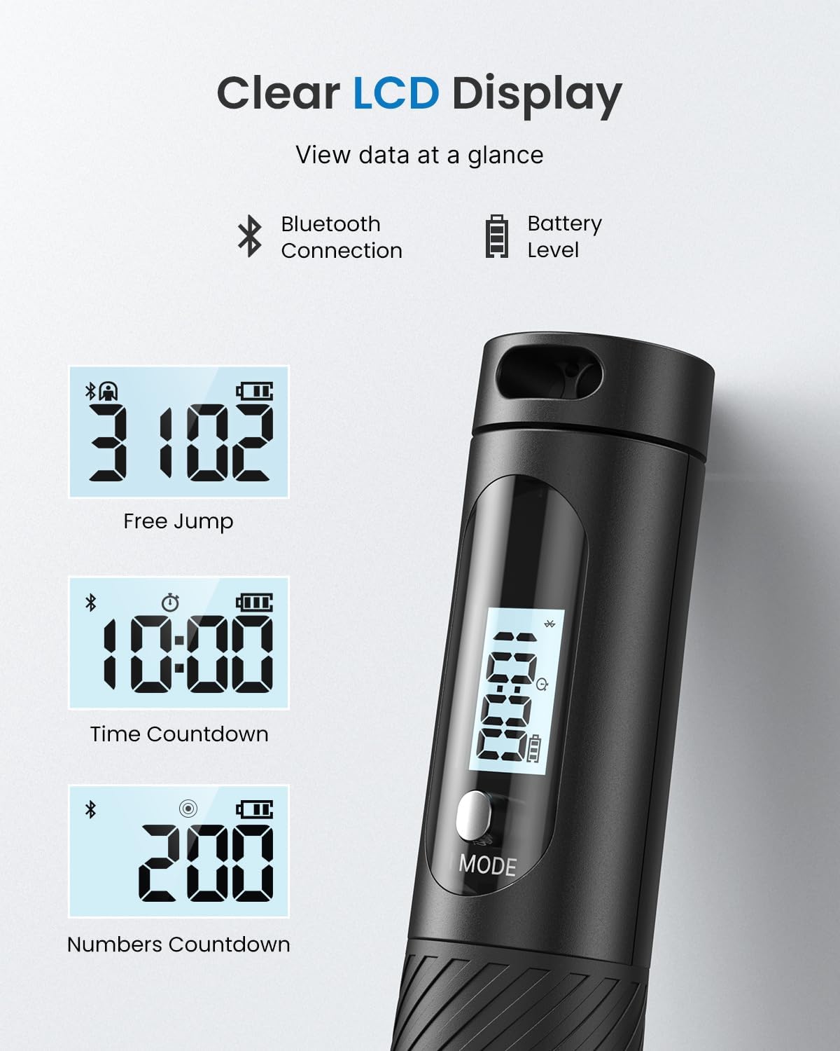 Cordless jump rope for fitness workouts and home exercise use