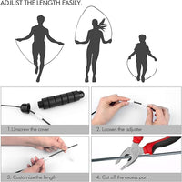 Adjustable fitness jump rope for HIIT and full-body workout routines